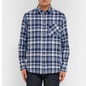 Rag & Bone Men’s Fit 3 Beach Checked Herringbone Plaid Button-Up Shirt — Size L